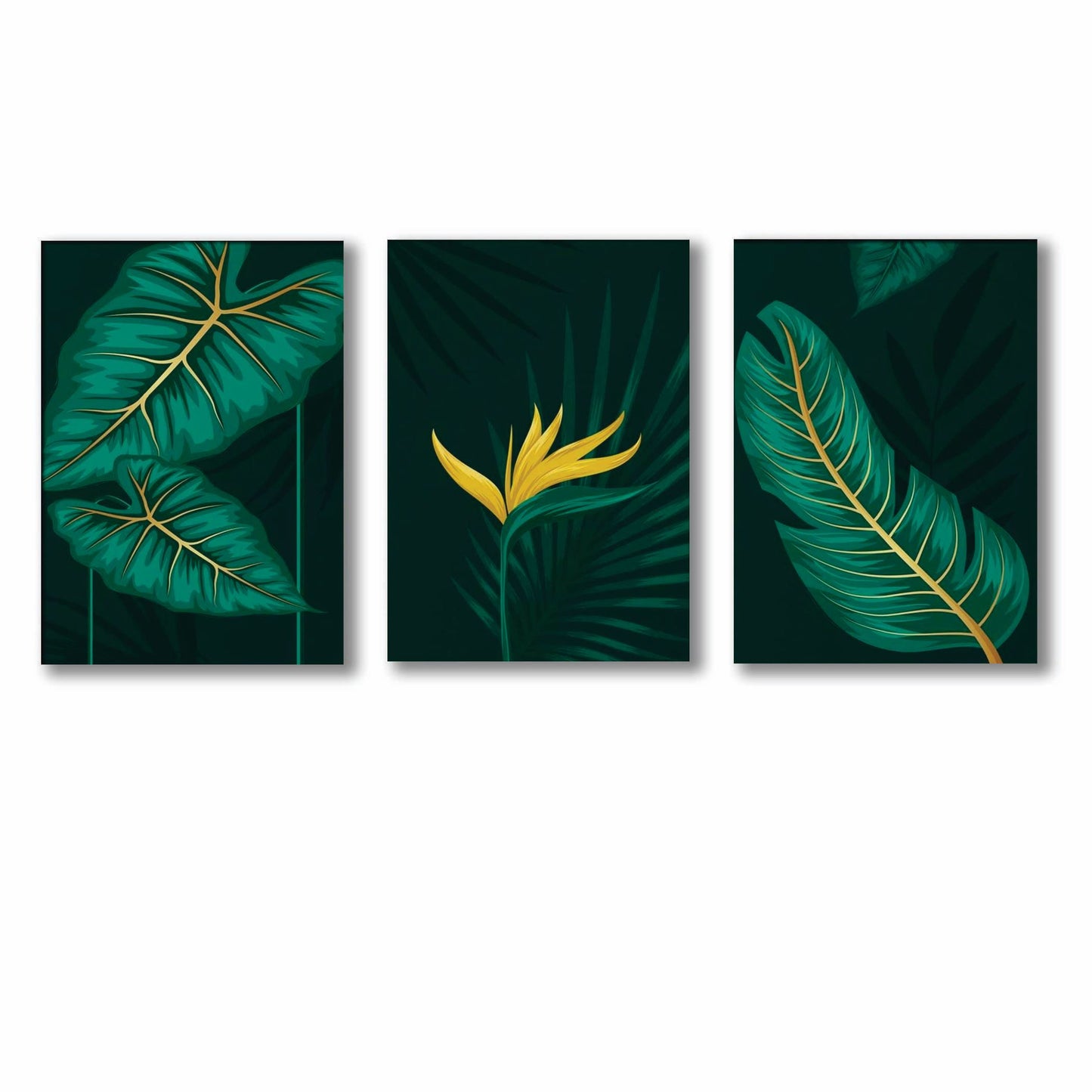 Set of 3 Premium Wall Art Photo Tiles – Modern Home Decor Sets  8x11 | With Frame