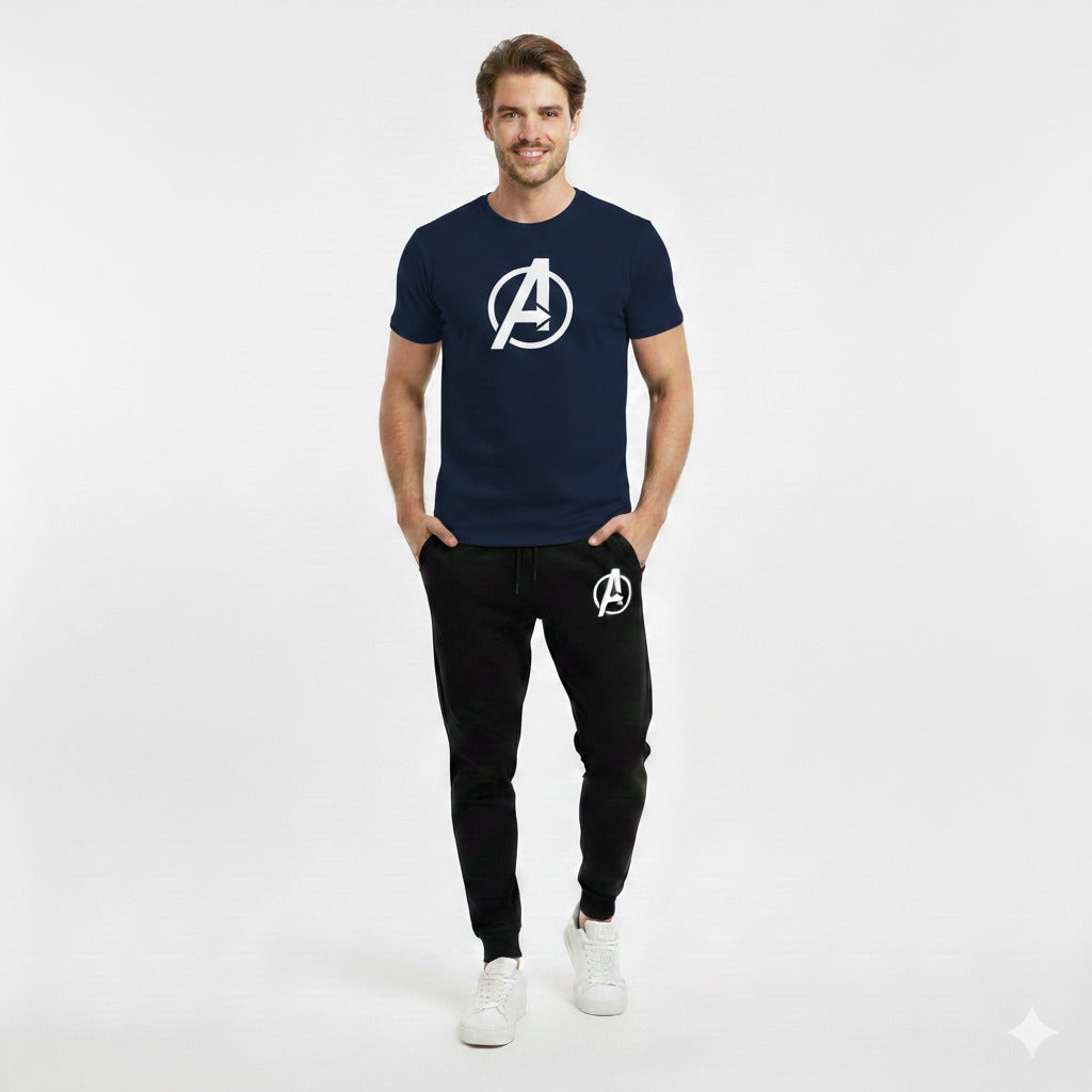 Stylish two Peice A Printed Round Neck Half Sleeves Casual Tracksuit Amazing And Trendy T Shirt And trouser for men and boys Gym Part Shirt And Jogging Track