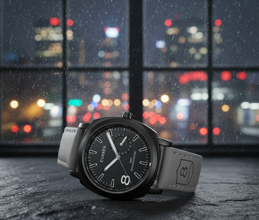 Men's Aviator-Inspired Textured Dial Watch