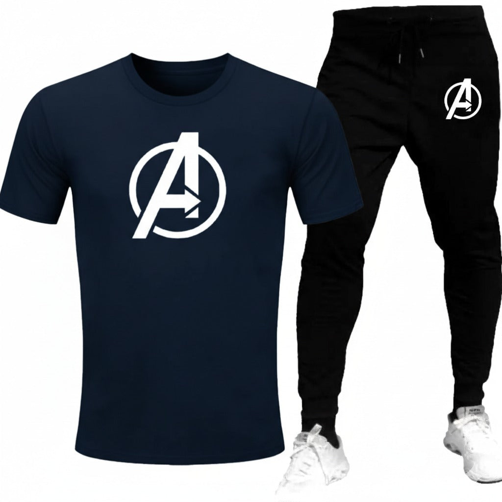 Stylish two Peice A Printed Round Neck Half Sleeves Casual Tracksuit Amazing And Trendy T Shirt And trouser for men and boys Gym Part Shirt And Jogging Track