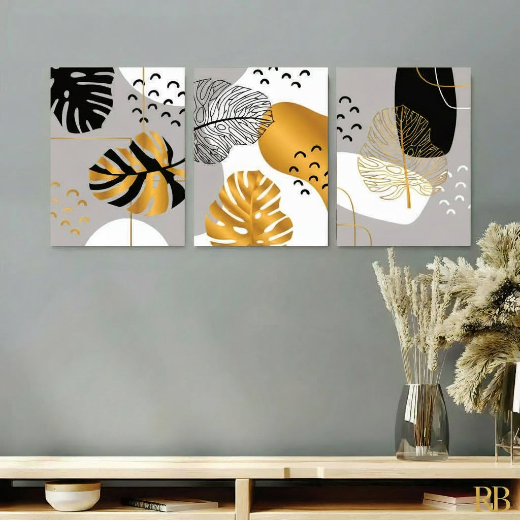 Set of 3 Premium Wall Art Photo Tiles – Modern Home Decor Sets 8x11|with frame