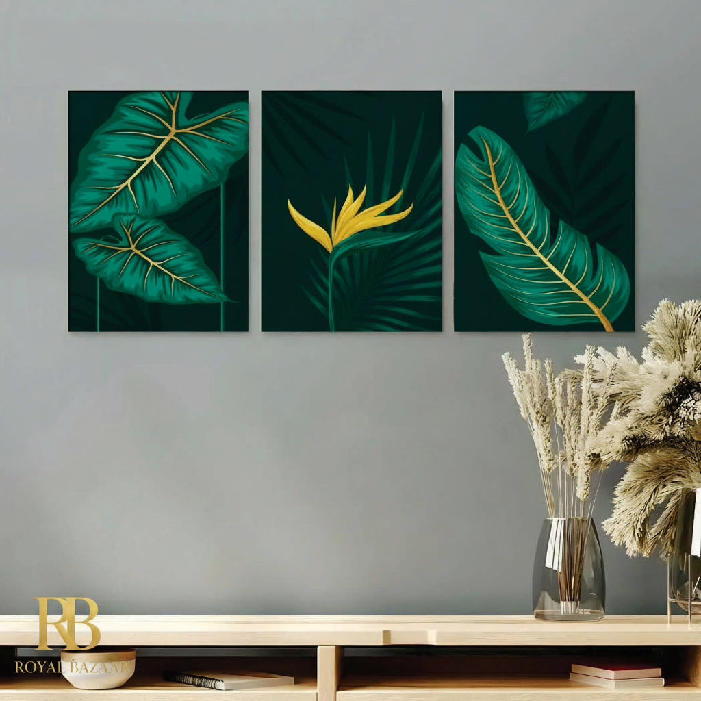 Set of 3 Premium Wall Art Photo Tiles – Modern Home Decor Sets  8x11 | With Frame