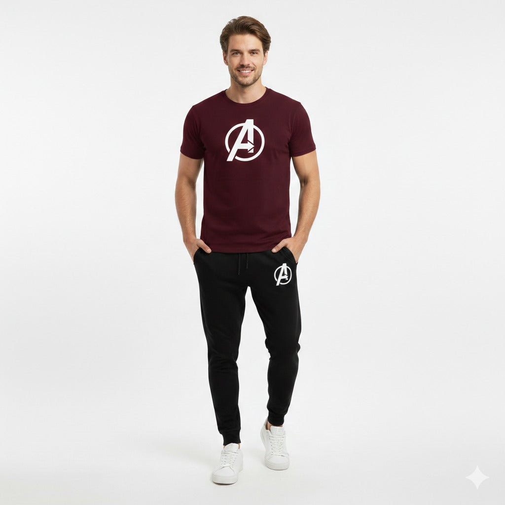Stylish two Peice A Printed Round Neck Half Sleeves Casual Tracksuit Amazing And Trendy T Shirt And trouser for men and boys Gym Part Shirt And Jogging Track