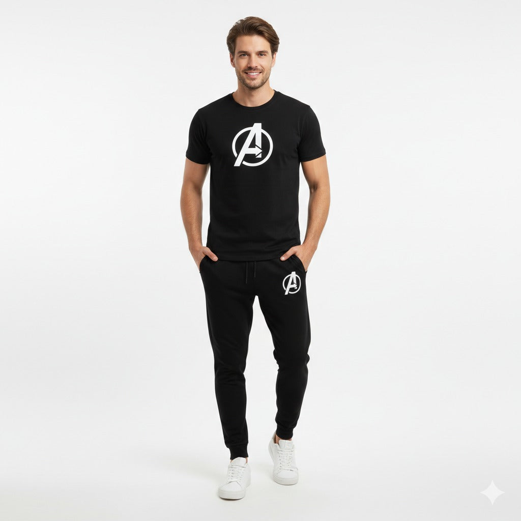Stylish two Peice A Printed Round Neck Half Sleeves Casual Tracksuit Amazing And Trendy T Shirt And trouser for men and boys Gym Part Shirt And Jogging Track